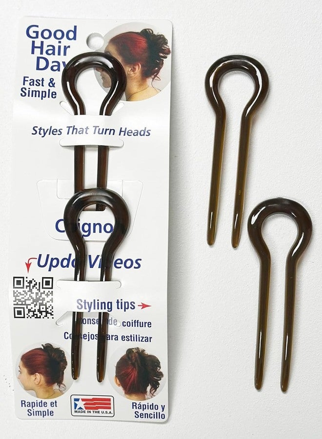 Good Hair Days- Loop hairpin for Hair Craft Hair Beading Bridal Hair Pins Bridal Hair Accessories Special Occasion Hair Accessories Daily Made in USA (2 Hairpins, Shell, 3 1/4" Long) - Image 2